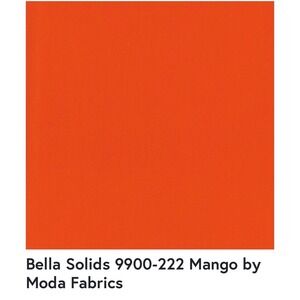 Moda Fabrics Bella Solids Fabric 7 Yards Mango 9900-222 Orange Cotton Quilting